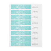 Aqua Snowflake Swirls Holiday Adresetiketten (Vel)