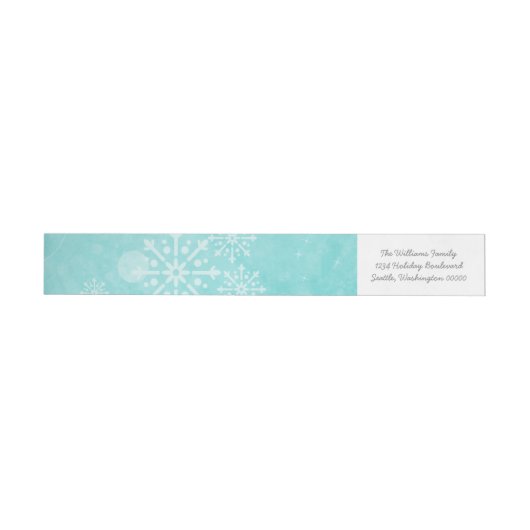 Aqua Snowflake Swirls Holiday Adresetiketten (Individueel)