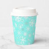 Aqua Snowflake TWO Paper Cup Papieren Bekers (Links)