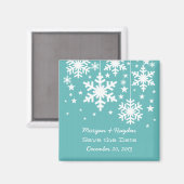 Aqua Snowflakes en sterren sparen de Magnet van de (Voorkant / Achterkant)