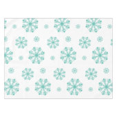 Aqua Snowflakes op wit vakantie tafelkleed (Voorkant (Horizontaal))
