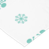 Aqua Snowflakes op wit vakantie tafelkleed (Gekanteld)