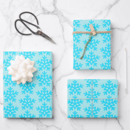 Aqua Snowflakes Schattige Inpakpapier Vel
