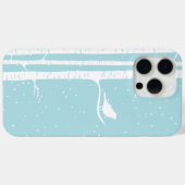Aqua Snowy Birch Trees Case-Mate iPhone Case (Achterkant (horizontaal))
