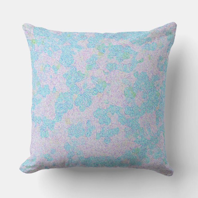 Aqua soft pastel elegant abstract kussen (Voorkant)