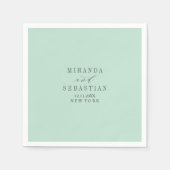 Aqua solide monogram bruiloft servet (Voorkant)