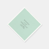 Aqua solide monogram bruiloft servet (Hoek)