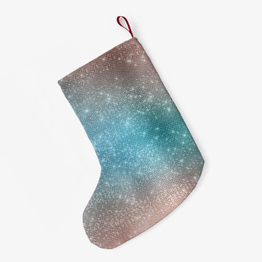 Aqua Sparkle Eenhoorn Naam Kleine Kerstsok (Achterkant (Hangend))