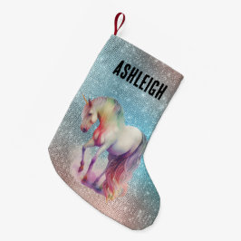 Aqua Sparkle Eenhoorn Naam Kleine Kerstsok