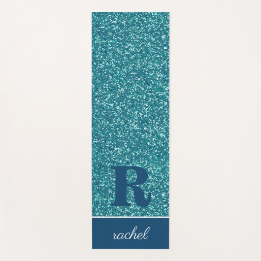 Aqua Sparkles Personalized Yogamat (Voorkant)