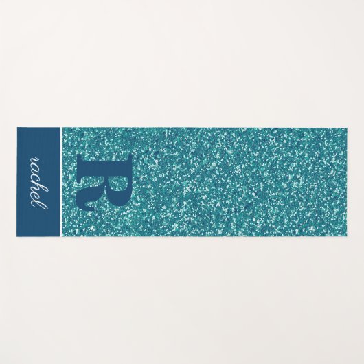 Aqua Sparkles Personalized Yogamat (Voorkant (horizontaal))