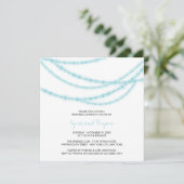 Aqua Sparkling Lights Huwelijk repetitie diner Kaart (Staand voorkant)