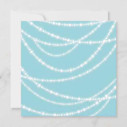 Aqua Sparkling Lights Huwelijk repetitie diner Kaart (Achterkant)
