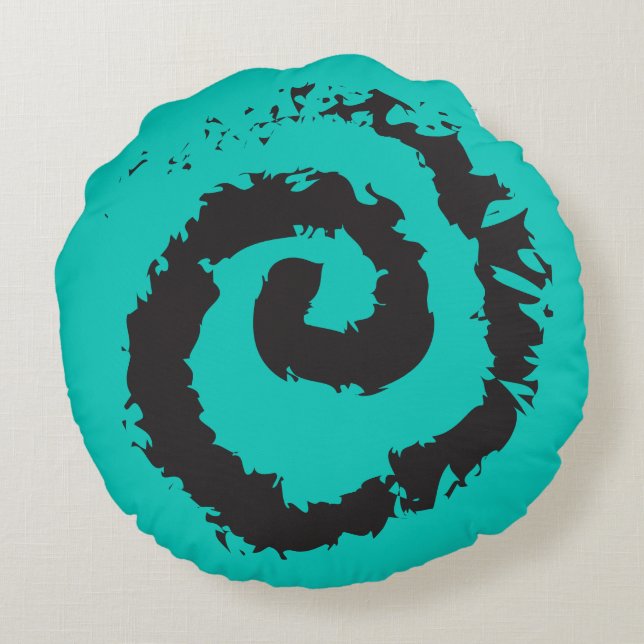 AQUA SPIRAL Round Sierkussen Rond Kussen (Achterkant)
