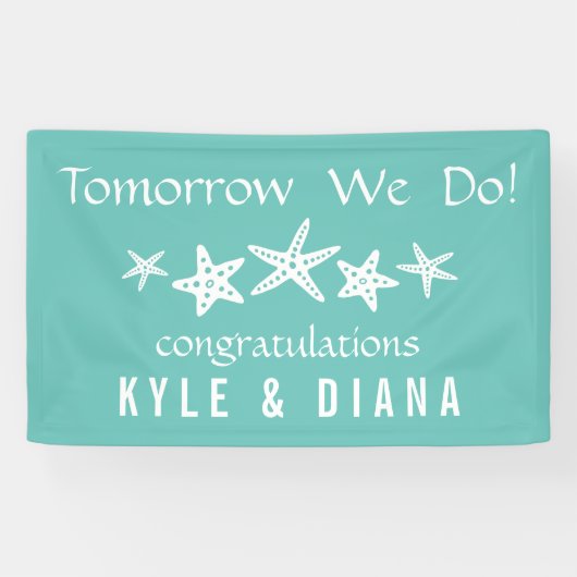 Aqua Starfish Aangepast Spandoek (Horizontaal)