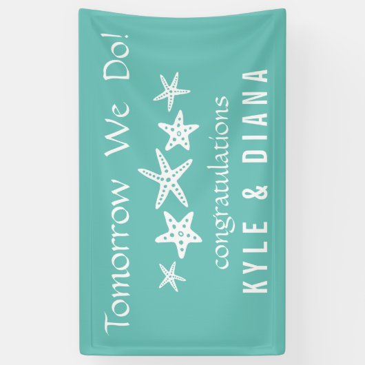 Aqua Starfish Aangepast Spandoek (Verticaal)