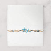 Aqua Starfish en Touw Trouwen Plaatskaartje (Buitenkant ongevouwen)