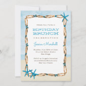 Aqua Starfish en Waterverf Beach Verjaardag Kaart (Voorkant)