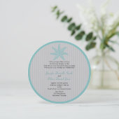 Aqua Starfish Stripe Beach Wedding Kaart (Staand voorkant)