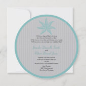 Aqua Starfish Stripe Beach Wedding Kaart (Voorkant)