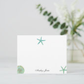Aqua Starfish waterverf Illustratie Opmerkingen Bedankkaart (Staand voorkant)