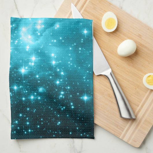 Aqua Stars Celestial Foto Theedoek (Quarter Fold)