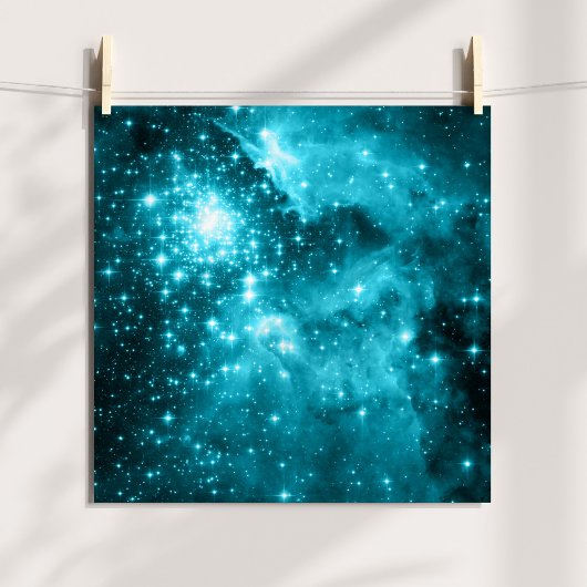 Aqua Stars Getinte Hemel Foto Poster