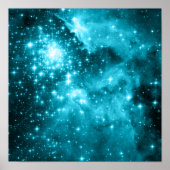 Aqua Stars Getinte Hemel Foto Poster (Voorkant)