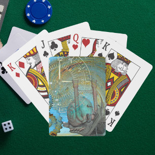 Aqua Steampunk Slak Reiziger Pokerkaarten