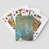 Aqua Steampunk Slak Reiziger Pokerkaarten (Achterkant)