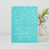 Aqua Sterrennacht Save the Date Invite (Staand voorkant)