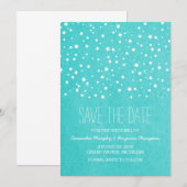 Aqua Sterrennacht Save the Date Invite (Voorkant / Achterkant)
