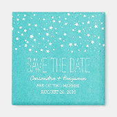 Aqua Sterrennacht Save the Date Magnet (Voorkant)