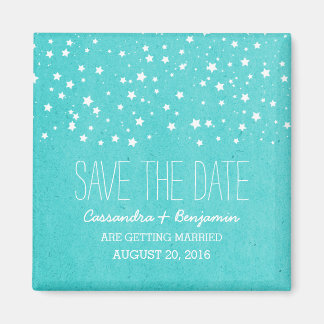 Aqua Sterrennacht Save the Date Magnet