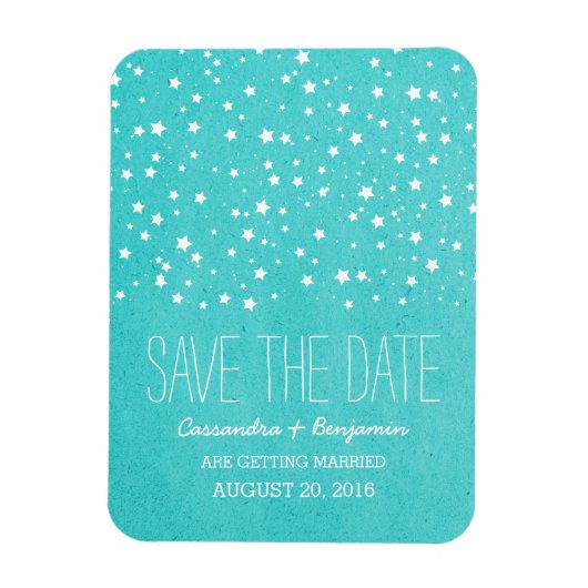 Aqua Sterrennacht Save the Date Premium Magnet Magneet (Verticaal)