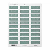 Aqua Stijlvol Script Bruiloft Retouradres Etiket (Full Sheet)