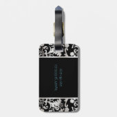 Aqua Stiletto Hiel Monogrammed Bagagelabel (Achterkant verticaal)