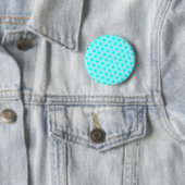 Aqua Stippen Ronde Button 5,7 Cm (In situ)