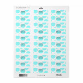 Aqua Stippenpatroon Etiket (Full Sheet)