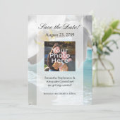 Aqua Strand Orchidee Save The Date (Staand voorkant)