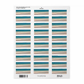 Aqua strand scène foto etiket (Full Sheet)