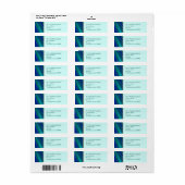 Aqua streep, zilveren ketting etiket (Full Sheet)