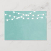 Aqua String Lights Bruiloft invoegen Kaart (Voorkant)