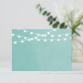Aqua String Lights Bruiloft invoegen Kaart (Staand voorkant)