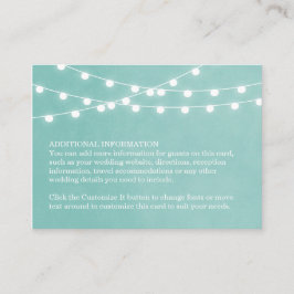Aqua String Lights Bruiloft invoegen Kaart