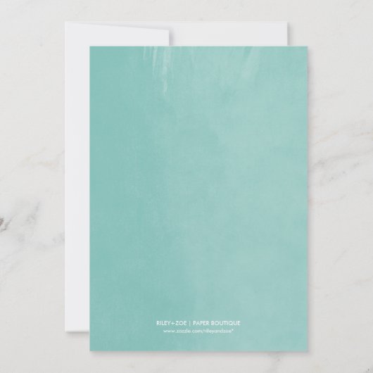 Aqua String Lights bruiloft viering uitnodiging (Achterkant)