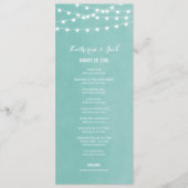 Aqua String Lights Trouwprogramma Programmakaart (Voorkant)