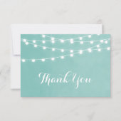 Aqua String Lights Wedding Bedankt (Voorkant)
