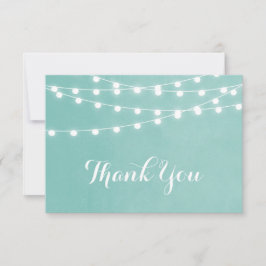 Aqua String Lights Wedding Bedankt
