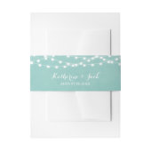 Aqua String Lights Wedding Invitation Belly Band Uitnodigingen Wikkel (Voorkant Voorbeeld)